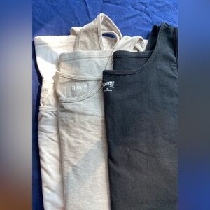 3 Duluth trading Company No yank tanks, white, gray and black.